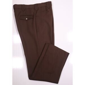 Mesquite Western Rockabilly Brown Polyester Pearl Snaps Pants Trousers 36x32